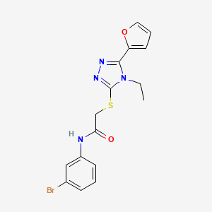 molecular formula C16H15BrN4O2S B3505327 N-(3-bromophenyl)-2-{[4-ethyl-5-(2-furyl)-4H-1,2,4-triazol-3-yl]thio}acetamide CAS No. 573709-48-5