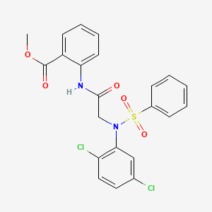 molecular formula C22H18Cl2N2O5S B3505342 methyl 2-{[N-(2,5-dichlorophenyl)-N-(phenylsulfonyl)glycyl]amino}benzoate 