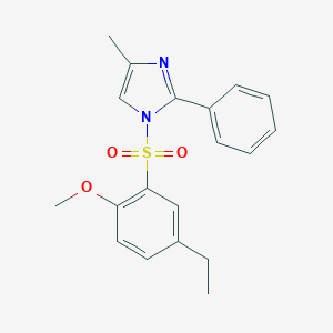molecular formula C19H20N2O3S B350536 1-((5-ethyl-2-methoxyphenyl)sulfonyl)-4-methyl-2-phenyl-1H-imidazole CAS No. 898654-88-1