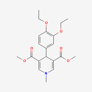 molecular formula C20H25NO6 B3505366 dimethyl 4-(3,4-diethoxyphenyl)-1-methyl-1,4-dihydro-3,5-pyridinedicarboxylate 