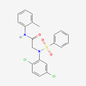 molecular formula C21H18Cl2N2O3S B3505374 N~2~-(2,5-dichlorophenyl)-N~1~-(2-methylphenyl)-N~2~-(phenylsulfonyl)glycinamide 