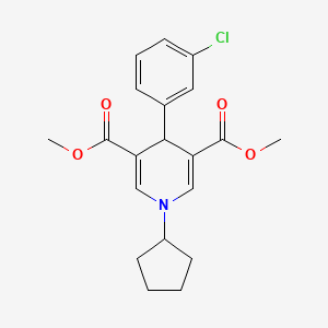 molecular formula C20H22ClNO4 B3505379 dimethyl 4-(3-chlorophenyl)-1-cyclopentyl-1,4-dihydro-3,5-pyridinedicarboxylate 