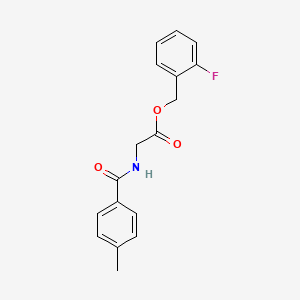 molecular formula C17H16FNO3 B3505386 2-fluorobenzyl N-(4-methylbenzoyl)glycinate CAS No. 713493-21-1