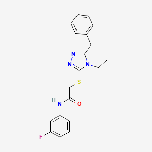 molecular formula C19H19FN4OS B3505409 2-[(5-benzyl-4-ethyl-4H-1,2,4-triazol-3-yl)thio]-N-(3-fluorophenyl)acetamide 