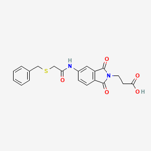 molecular formula C20H18N2O5S B3505425 3-(5-{[(benzylthio)acetyl]amino}-1,3-dioxo-1,3-dihydro-2H-isoindol-2-yl)propanoic acid 