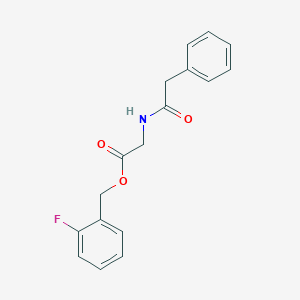 molecular formula C17H16FNO3 B3505439 2-fluorobenzyl N-(phenylacetyl)glycinate 