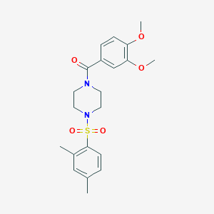 molecular formula C21H26N2O5S B3505455 1-(3,4-dimethoxybenzoyl)-4-[(2,4-dimethylphenyl)sulfonyl]piperazine 