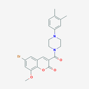 molecular formula C23H23BrN2O4 B3505475 6-bromo-3-{[4-(3,4-dimethylphenyl)piperazin-1-yl]carbonyl}-8-methoxy-2H-chromen-2-one 