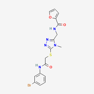 molecular formula C17H16BrN5O3S B3505486 N-{[5-({2-[(3-bromophenyl)amino]-2-oxoethyl}thio)-4-methyl-4H-1,2,4-triazol-3-yl]methyl}-2-furamide 