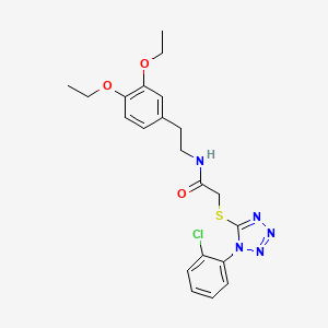 molecular formula C21H24ClN5O3S B3505493 2-{[1-(2-chlorophenyl)-1H-tetrazol-5-yl]thio}-N-[2-(3,4-diethoxyphenyl)ethyl]acetamide 