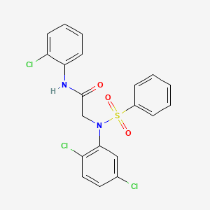 molecular formula C20H15Cl3N2O3S B3505516 N~1~-(2-chlorophenyl)-N~2~-(2,5-dichlorophenyl)-N~2~-(phenylsulfonyl)glycinamide 