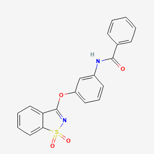 molecular formula C20H14N2O4S B3505551 N-{3-[(1,1-dioxido-1,2-benzisothiazol-3-yl)oxy]phenyl}benzamide 