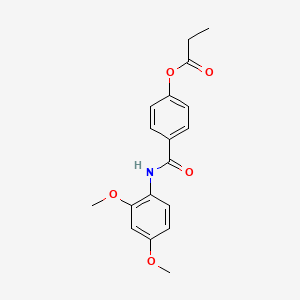 molecular formula C18H19NO5 B3505572 4-{[(2,4-dimethoxyphenyl)amino]carbonyl}phenyl propionate 