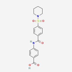 molecular formula C19H20N2O5S B3505605 4-{[4-(1-piperidinylsulfonyl)benzoyl]amino}benzoic acid 