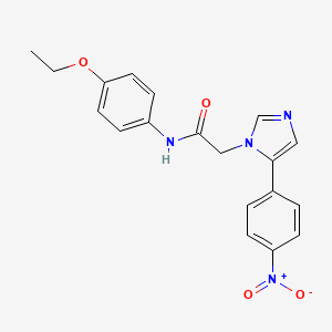 molecular formula C19H18N4O4 B3505616 N-(4-ethoxyphenyl)-2-[5-(4-nitrophenyl)-1H-imidazol-1-yl]acetamide 