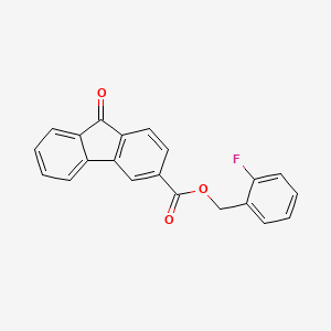 molecular formula C21H13FO3 B3505617 2-fluorobenzyl 9-oxo-9H-fluorene-3-carboxylate 