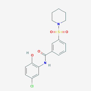molecular formula C18H19ClN2O4S B3505626 N-(5-chloro-2-hydroxyphenyl)-3-(1-piperidinylsulfonyl)benzamide 