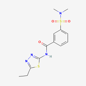 molecular formula C13H16N4O3S2 B3505632 3-[(dimethylamino)sulfonyl]-N-(5-ethyl-1,3,4-thiadiazol-2-yl)benzamide 