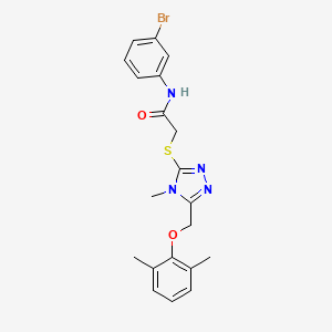 molecular formula C20H21BrN4O2S B3505634 N-(3-bromophenyl)-2-({5-[(2,6-dimethylphenoxy)methyl]-4-methyl-4H-1,2,4-triazol-3-yl}thio)acetamide 