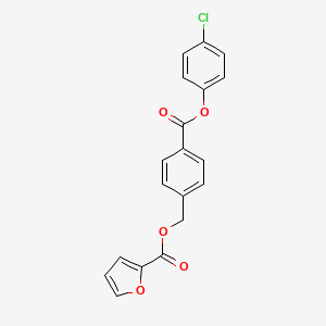 molecular formula C19H13ClO5 B3505637 4-[(4-chlorophenoxy)carbonyl]benzyl 2-furoate 