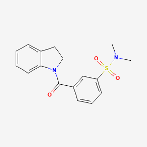molecular formula C17H18N2O3S B3505645 3-(2,3-dihydro-1H-indol-1-ylcarbonyl)-N,N-dimethylbenzenesulfonamide 