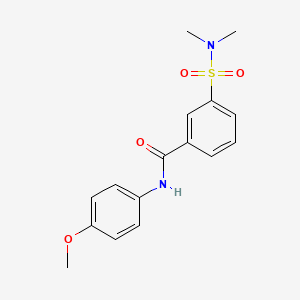 molecular formula C16H18N2O4S B3505647 3-[(dimethylamino)sulfonyl]-N-(4-methoxyphenyl)benzamide 
