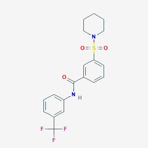 molecular formula C19H19F3N2O3S B3505649 3-(1-piperidinylsulfonyl)-N-[3-(trifluoromethyl)phenyl]benzamide 