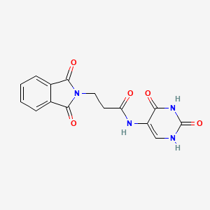molecular formula C15H12N4O5 B3505659 3-(1,3-dioxo-1,3-dihydro-2H-isoindol-2-yl)-N-(2,4-dioxo-1,2,3,4-tetrahydro-5-pyrimidinyl)propanamide 