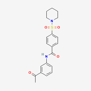 molecular formula C20H22N2O4S B3505662 N-(3-acetylphenyl)-4-(1-piperidinylsulfonyl)benzamide 