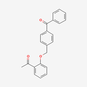molecular formula C22H18O3 B3505663 1-{2-[(4-benzoylbenzyl)oxy]phenyl}ethanone 