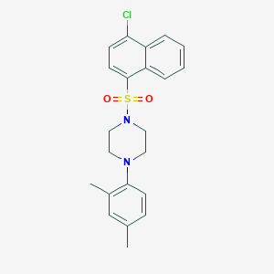 molecular formula C22H23ClN2O2S B3505667 1-[(4-chloro-1-naphthyl)sulfonyl]-4-(2,4-dimethylphenyl)piperazine 