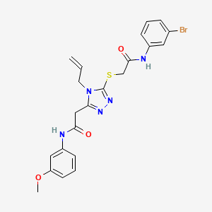 molecular formula C22H22BrN5O3S B3505678 2-[4-allyl-5-({2-[(3-bromophenyl)amino]-2-oxoethyl}thio)-4H-1,2,4-triazol-3-yl]-N-(3-methoxyphenyl)acetamide 