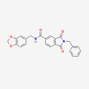 molecular formula C24H18N2O5 B3505695 N-(1,3-benzodioxol-5-ylmethyl)-2-benzyl-1,3-dioxo-5-isoindolinecarboxamide 