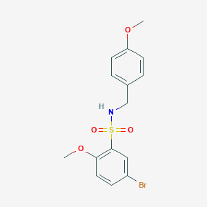 molecular formula C15H16BrNO4S B350570 5-bromo-2-methoxy-N-(4-methoxybenzyl)benzenesulfonamide CAS No. 1015849-55-4
