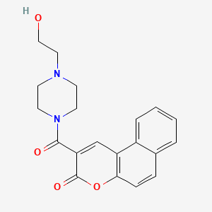 molecular formula C20H20N2O4 B3505704 2-{[4-(2-hydroxyethyl)-1-piperazinyl]carbonyl}-3H-benzo[f]chromen-3-one 