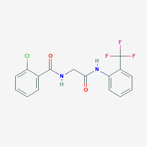 molecular formula C16H12ClF3N2O2 B3505721 2-chloro-N-(2-oxo-2-{[2-(trifluoromethyl)phenyl]amino}ethyl)benzamide 