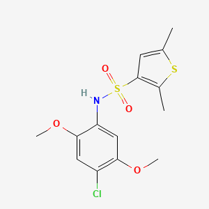 molecular formula C14H16ClNO4S2 B3505740 N-(4-chloro-2,5-dimethoxyphenyl)-2,5-dimethylthiophene-3-sulfonamide 