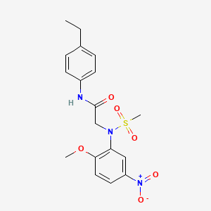 molecular formula C18H21N3O6S B3505755 N~1~-(4-ethylphenyl)-N~2~-(2-methoxy-5-nitrophenyl)-N~2~-(methylsulfonyl)glycinamide 