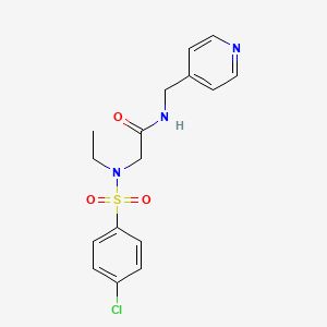 molecular formula C16H18ClN3O3S B3505760 N~2~-[(4-chlorophenyl)sulfonyl]-N~2~-ethyl-N~1~-(4-pyridinylmethyl)glycinamide 