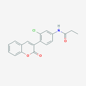 molecular formula C18H14ClNO3 B3505768 N-[3-chloro-4-(2-oxo-2H-chromen-3-yl)phenyl]propanamide 