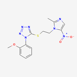 molecular formula C14H15N7O3S B3505770 1-(2-methoxyphenyl)-5-{[2-(2-methyl-5-nitro-1H-imidazol-1-yl)ethyl]thio}-1H-tetrazole 