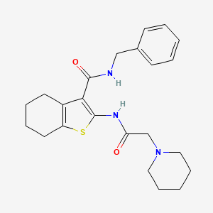 molecular formula C23H29N3O2S B3505777 N-benzyl-2-[(1-piperidinylacetyl)amino]-4,5,6,7-tetrahydro-1-benzothiophene-3-carboxamide 
