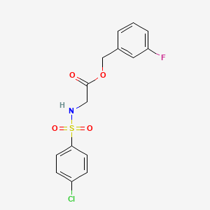 molecular formula C15H13ClFNO4S B3505810 3-fluorobenzyl N-[(4-chlorophenyl)sulfonyl]glycinate 