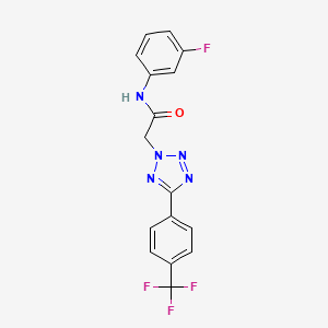 molecular formula C16H11F4N5O B3505824 N-(3-fluorophenyl)-2-{5-[4-(trifluoromethyl)phenyl]-2H-tetrazol-2-yl}acetamide 