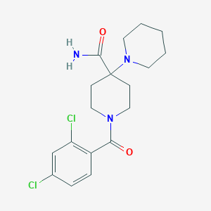 molecular formula C18H23Cl2N3O2 B3505828 1'-(2,4-dichlorobenzoyl)-1,4'-bipiperidine-4'-carboxamide 
