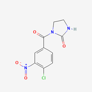molecular formula C10H8ClN3O4 B3505833 1-(4-chloro-3-nitrobenzoyl)imidazolidin-2-one 