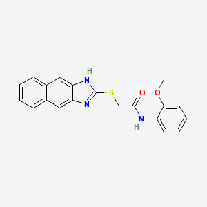 molecular formula C20H17N3O2S B3505840 N-(2-methoxyphenyl)-2-(1H-naphtho[2,3-d]imidazol-2-ylthio)acetamide 
