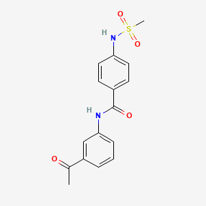 molecular formula C16H16N2O4S B3505850 N-(3-acetylphenyl)-4-[(methylsulfonyl)amino]benzamide 
