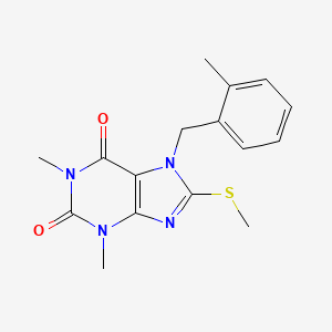 molecular formula C16H18N4O2S B3505853 1,3-dimethyl-7-(2-methylbenzyl)-8-(methylthio)-3,7-dihydro-1H-purine-2,6-dione 