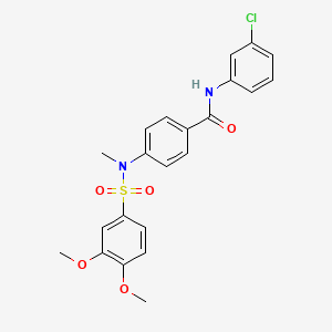 molecular formula C22H21ClN2O5S B3505860 N-(3-chlorophenyl)-4-[[(3,4-dimethoxyphenyl)sulfonyl](methyl)amino]benzamide 